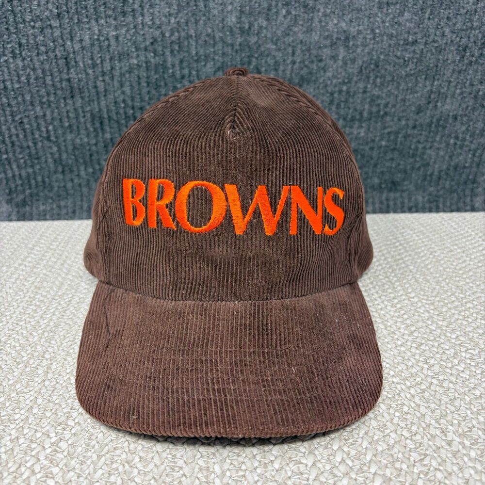 Vintage 90s Cleveland Browns Starline Corduroy SnapBack Hat Script